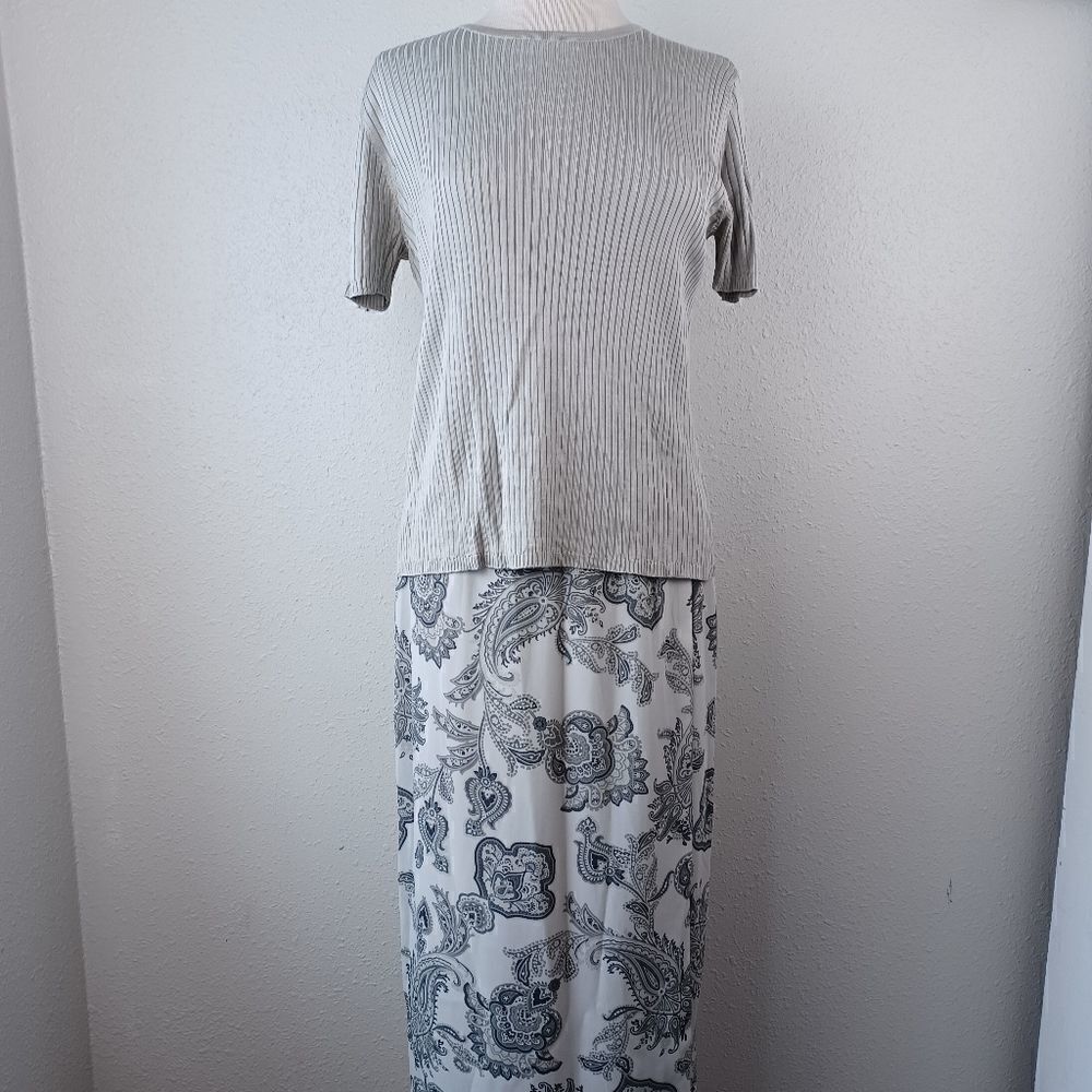 EUC Chaus Women's Gray Shirt and Maxi Skirt Outfit
